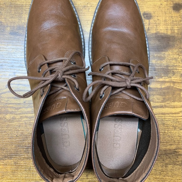 GUESS Men's Chukka Boots Size 10.5 Brown Casual Dress Lace Up